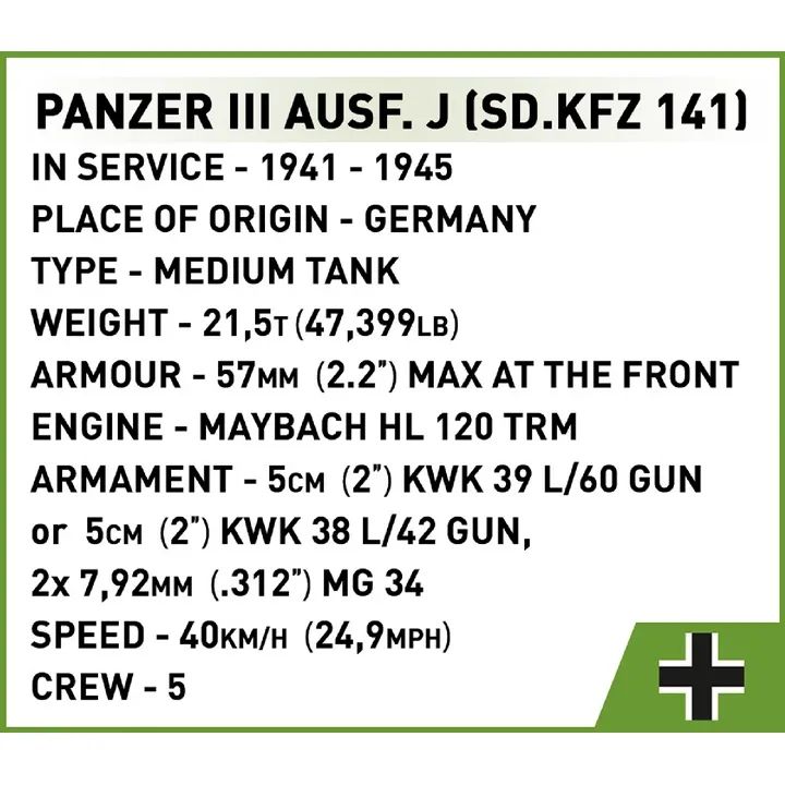 Конструктор Cobi Друга світова війна Танк Panzer III, 780 деталей (COBI-2562) - фото 11