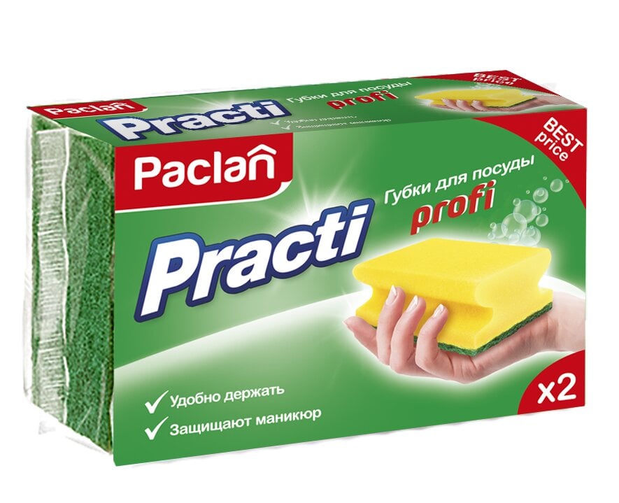 Губка кухонная Paclan Practi Profi, 2 шт. - фото 1