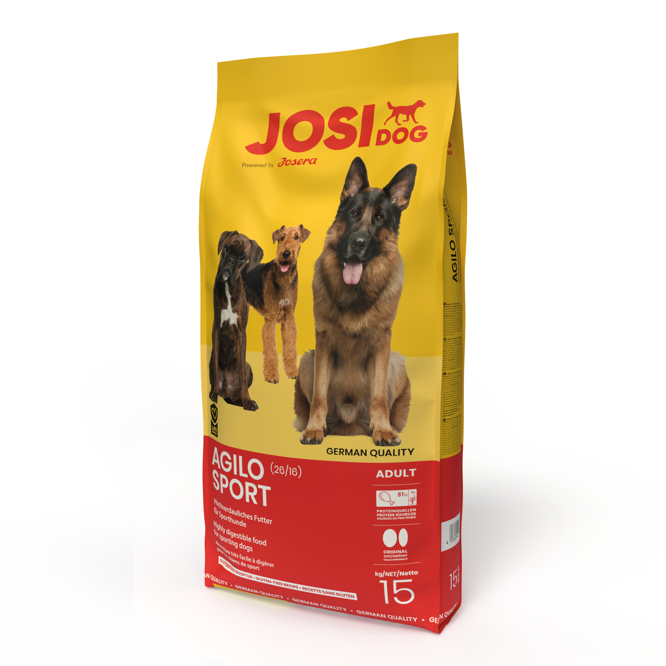 Сухой корм для активных собак Josera JosiDog Agilo Sport Adult, с мясом домашней птицы, 15 кг - фото 1