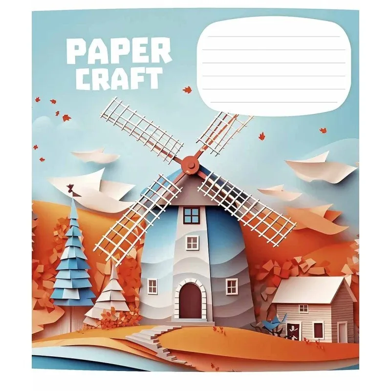 Зошит учнівський Школярик Paper craft 012-3354K-3 в клітинку 12 аркушів - фото 1