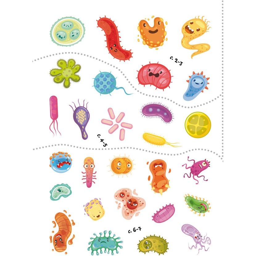 Набор наклеек Кристал Бук Первые развивающие наклейки Бактерии, 48 шт. - фото 6