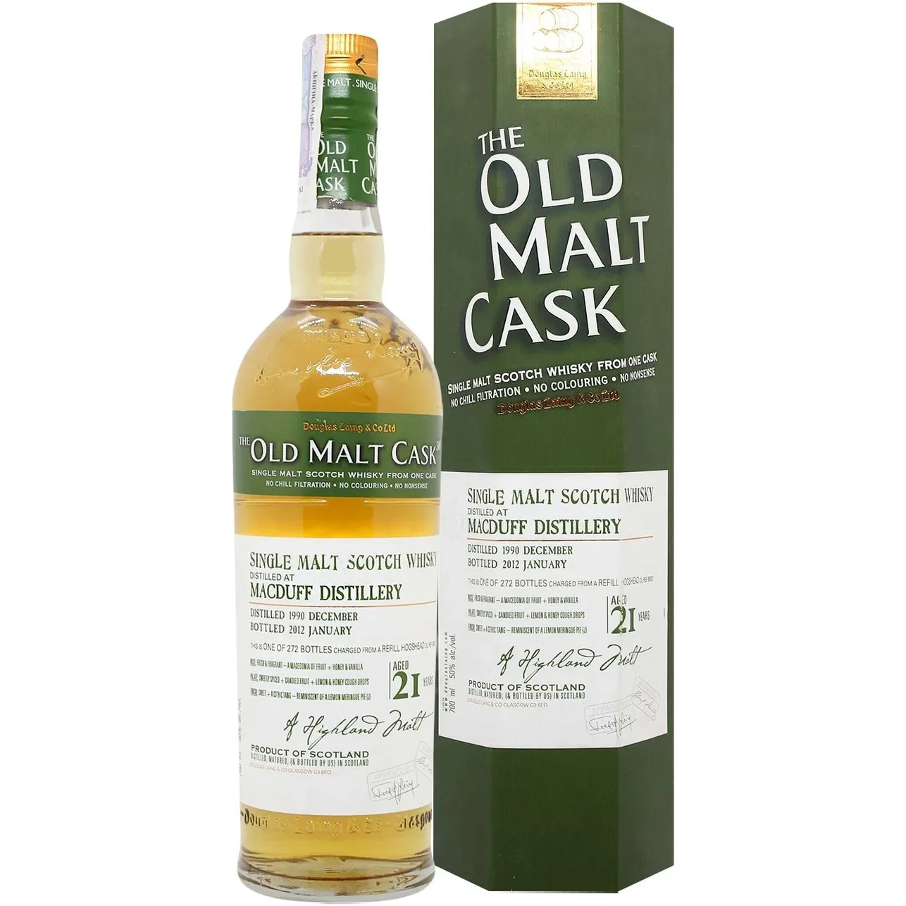 Виски Macduff 21 Years Old - Old Malt Cask 50% 0.7 л подарочной коробке - фото 1
