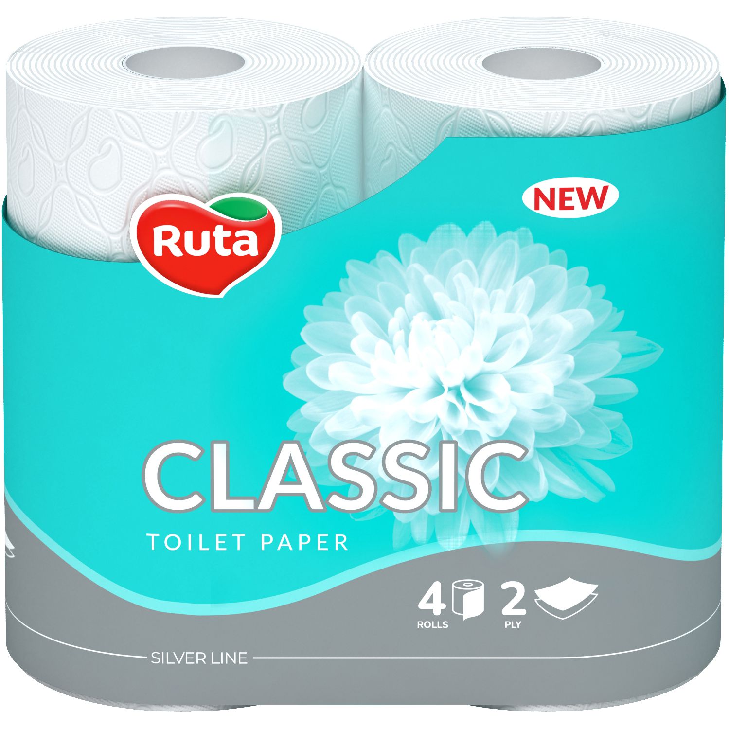 Туалетний папір Ruta Classic, двошаровий, 4 рулони, білий - фото 1