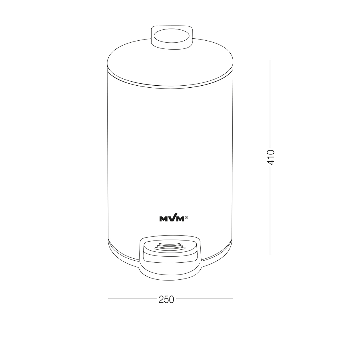 Ведро для мусора с крышкой и педалью МVM, 20 л, серый (BIN-16 20L SS) - фото 7