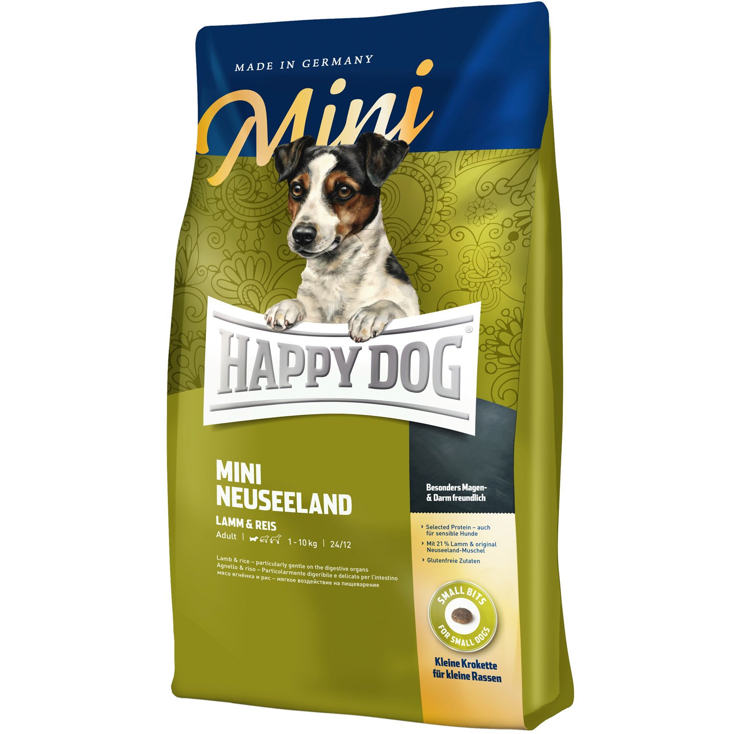 Сухий корм для собак дрібних порід з чутливим травленням Happy Dog Sens Mini Neuseeland, з ягням та рисом, 800 г - фото 1