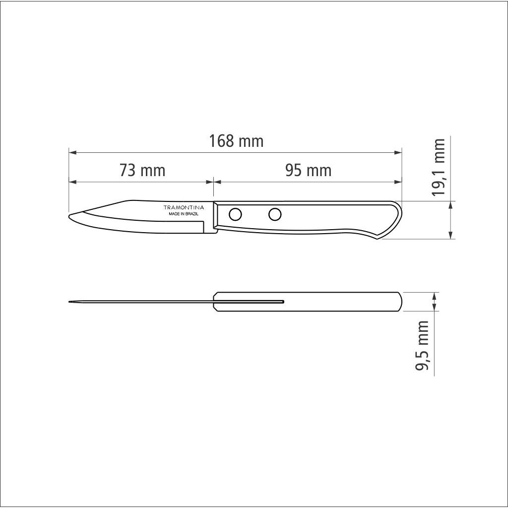 Нож для очистки кожицы Tramontina Polywood 76 мм (21118/173) - фото 4