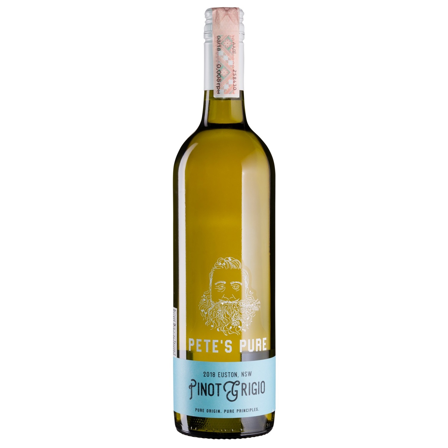 Вино Pete’s Pure Pinot Grigio, біле, сухе, 12%, 0,75 л (42599) - фото 1