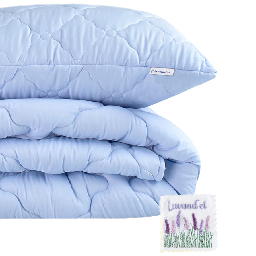Набор Ideia Лаванда: одеяло + подушка + саше, полуторный, голубой (8-33233 блакитний) - фото 1