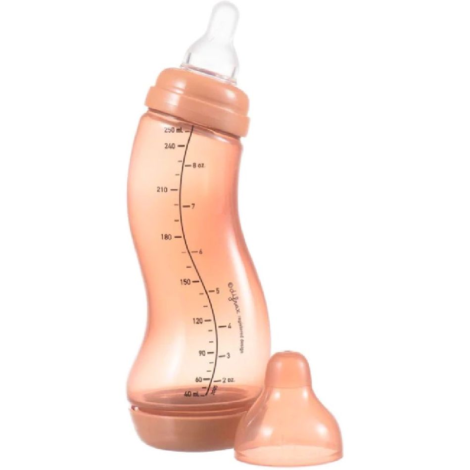 Антиколікова пляшка для годування Difrax S-bot Natural Trend Peachy з силіконовою соскою 250 мл (706T Peachy) - фото 1