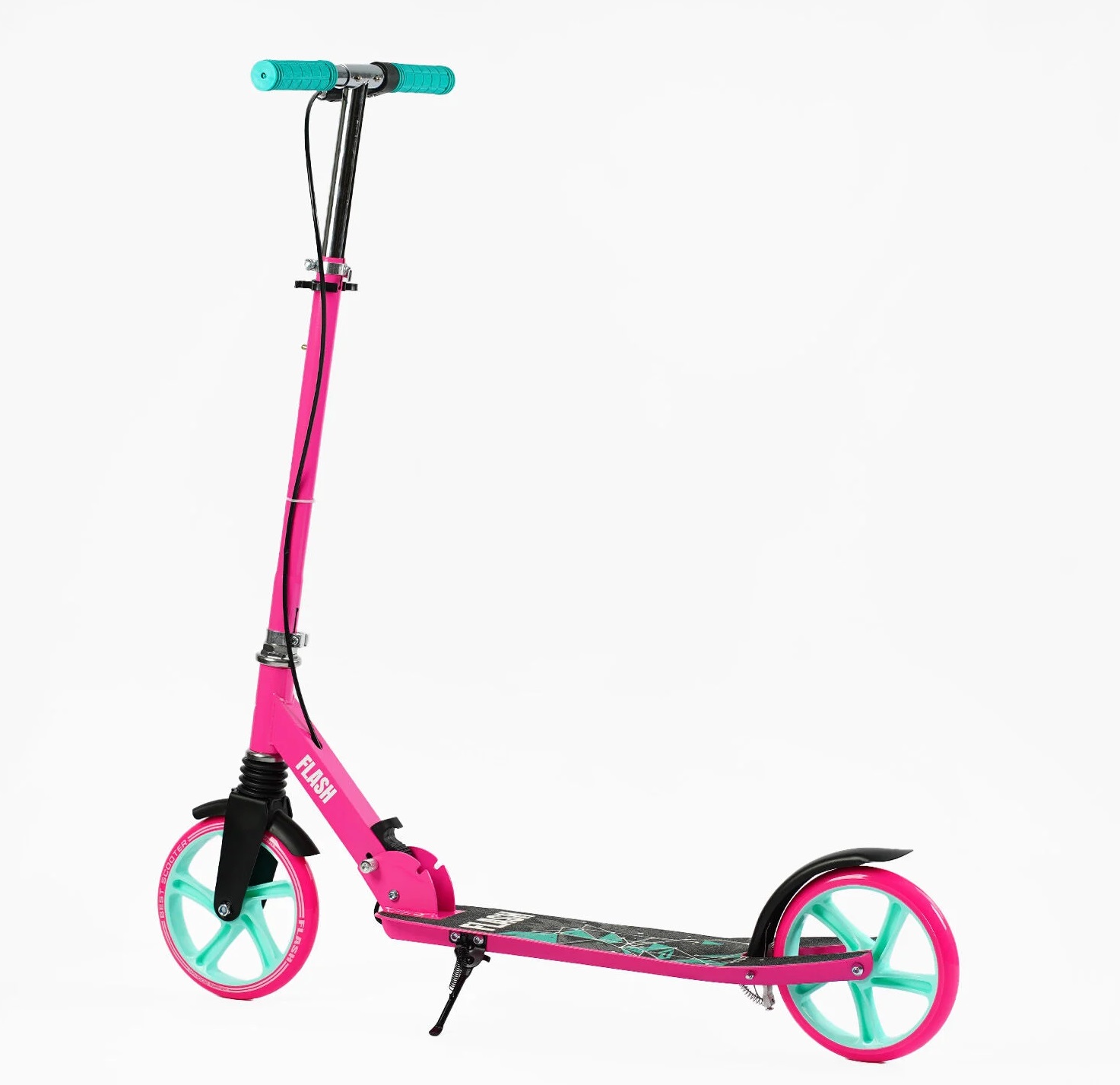 Самокат Best Scooter 88-102х54х12.5 см Черно-розовый 000283572 - фото 5