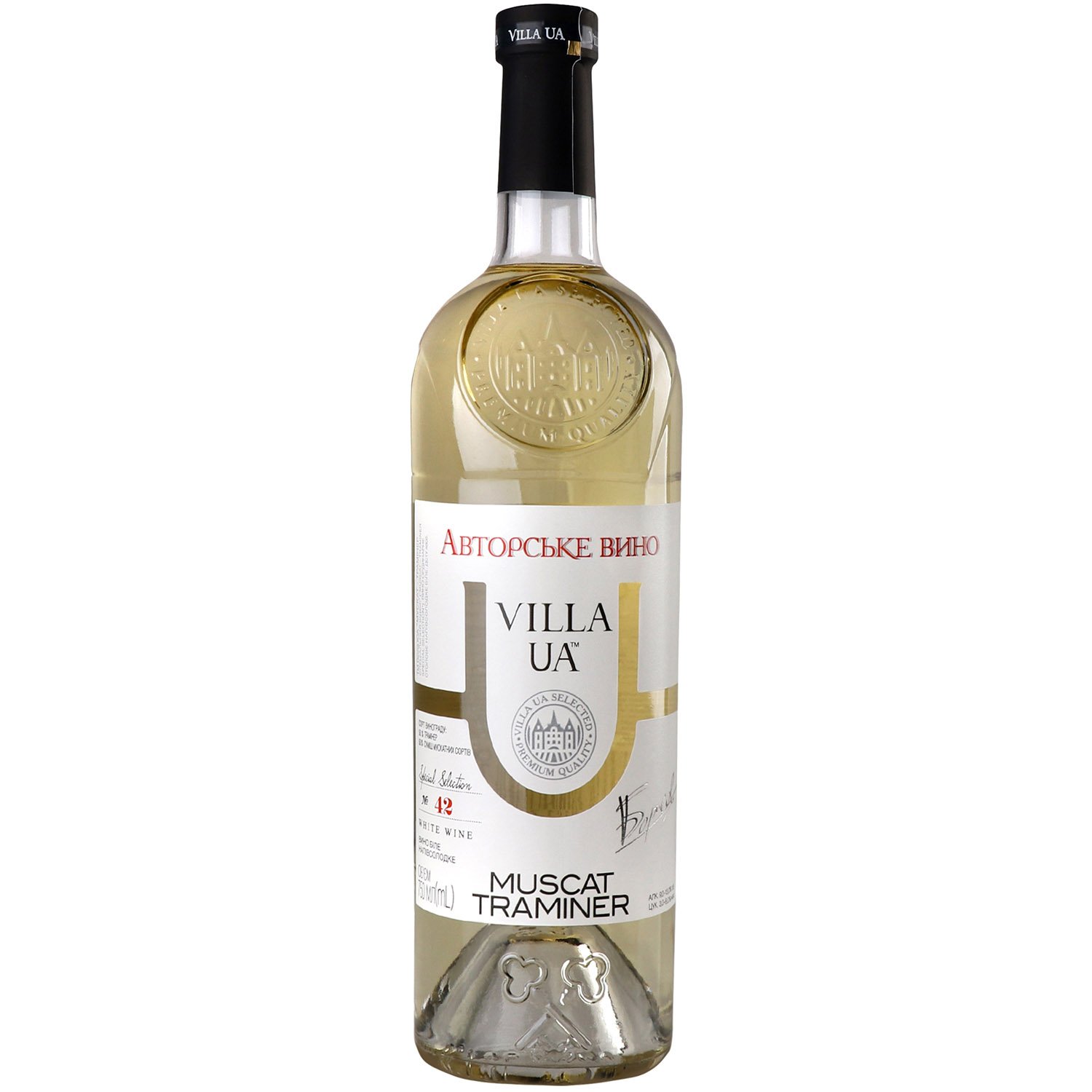 Вино Villa UA Мускат-Трамінер біле напівсолодке 0.75 л - фото 1
