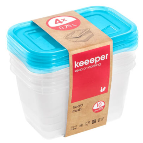 Комплект ємностей для СВЧ Keeeper Fredo Fresh, 0,75 л, блакитний, 4 шт. (673) - фото 2