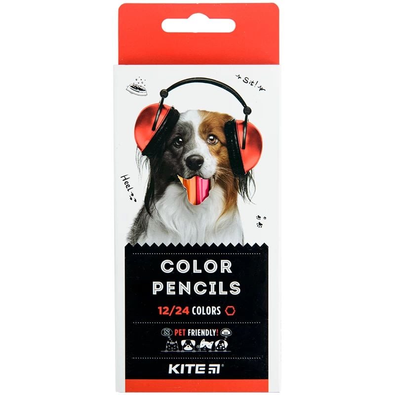 Кольорові двосторонні олівці Kite Dogs 12 шт. (K22-054-1) - фото 1