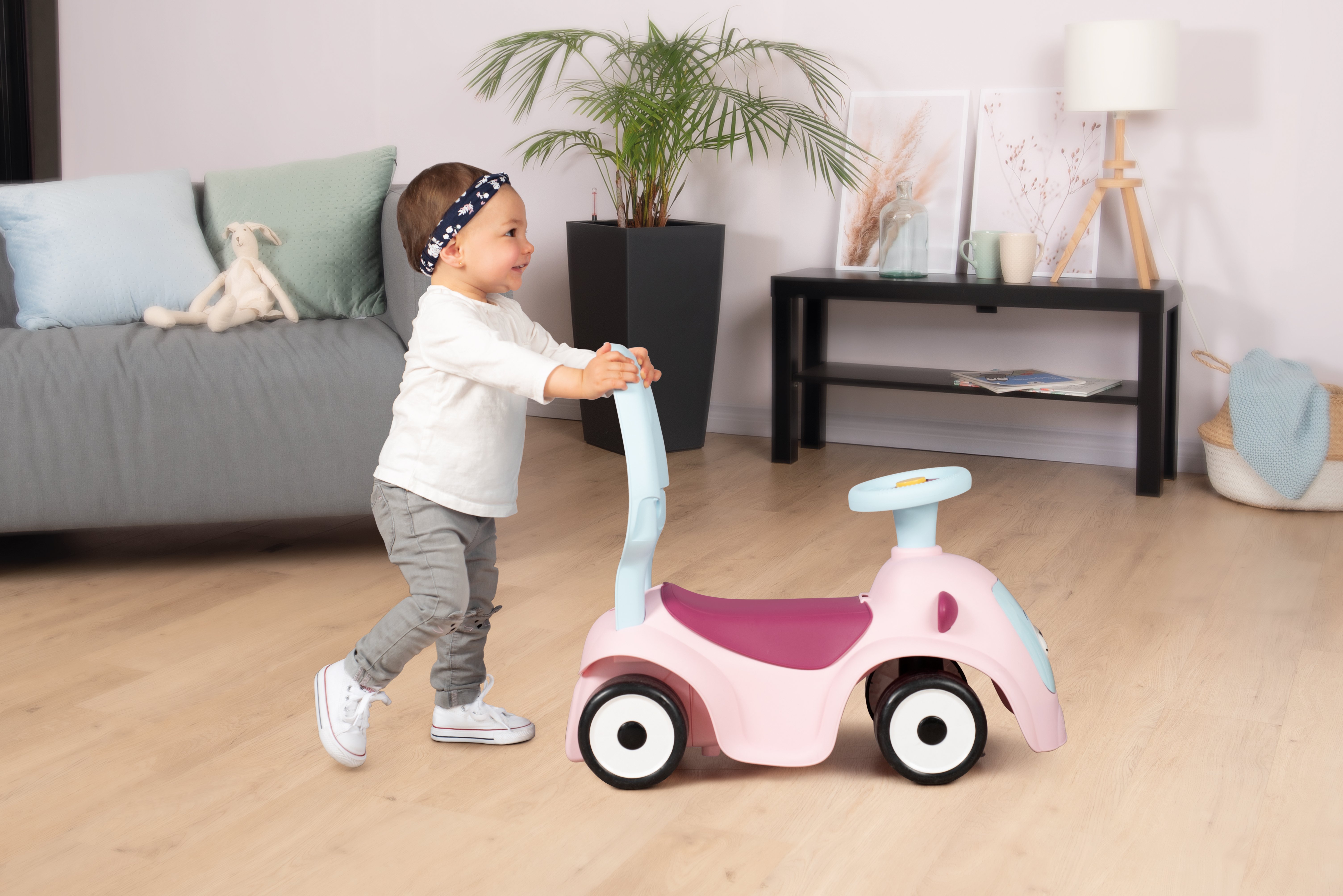 Машина для катания детская Smoby Toys Маестро 4 в 1 с функцией качели, розовый (720305) - фото 6