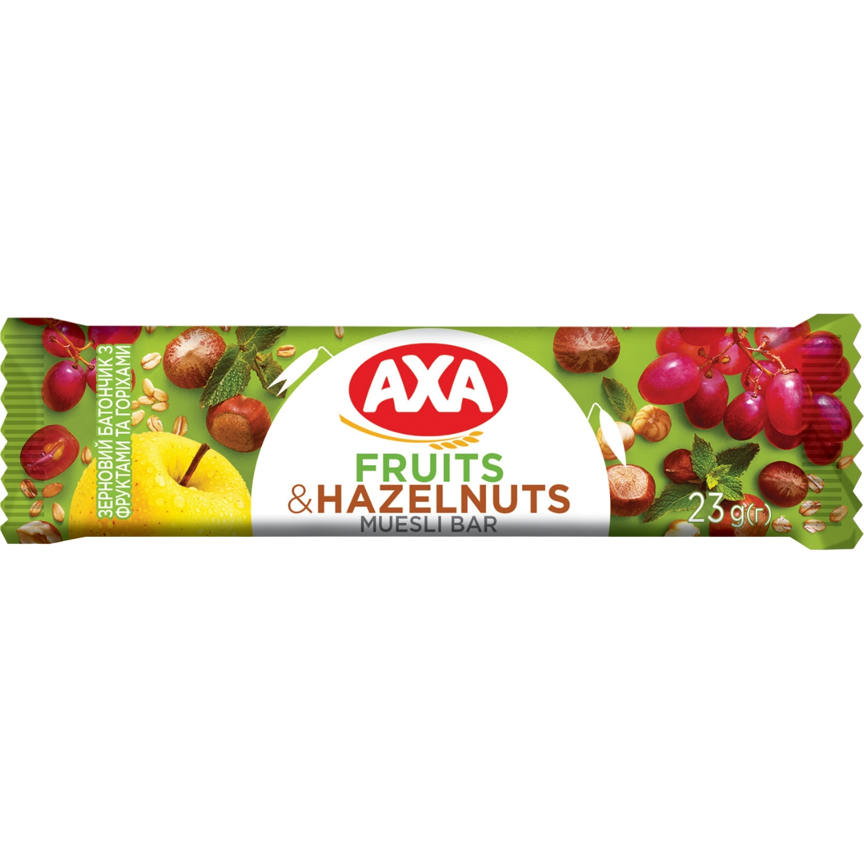 Батончик AXA зерновой с фруктами и орехами 23 г - фото 1