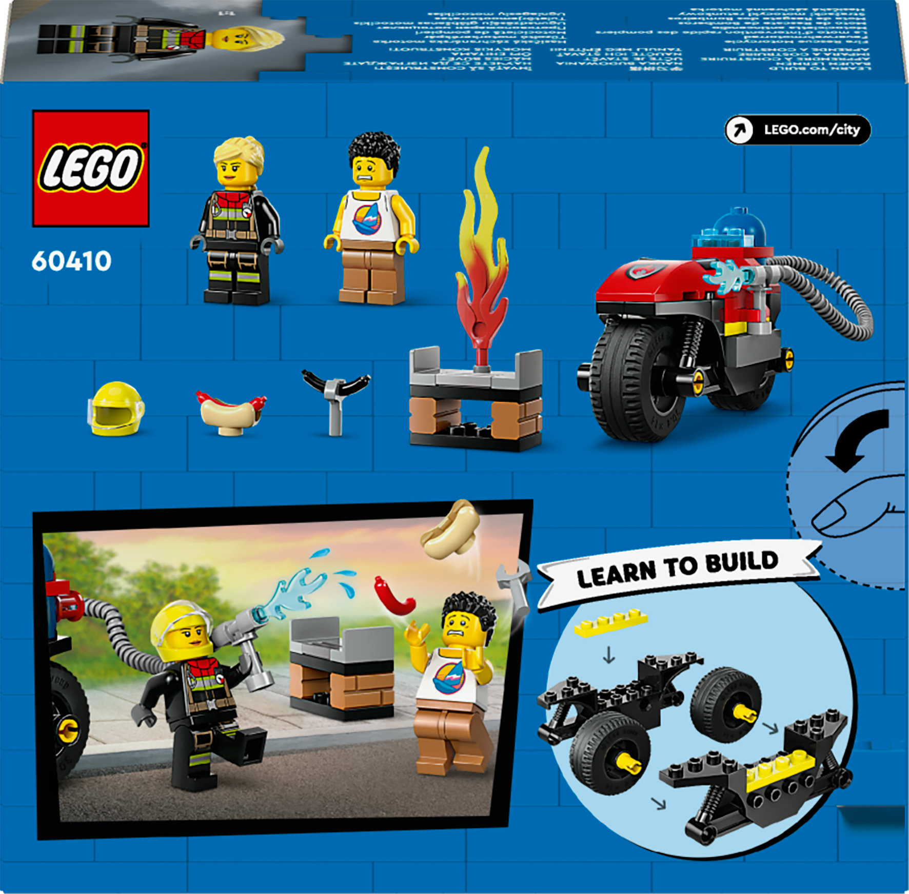 Конструктор LEGO City Пожарный спасательный мотоцикл 57 деталей (60410) - фото 9