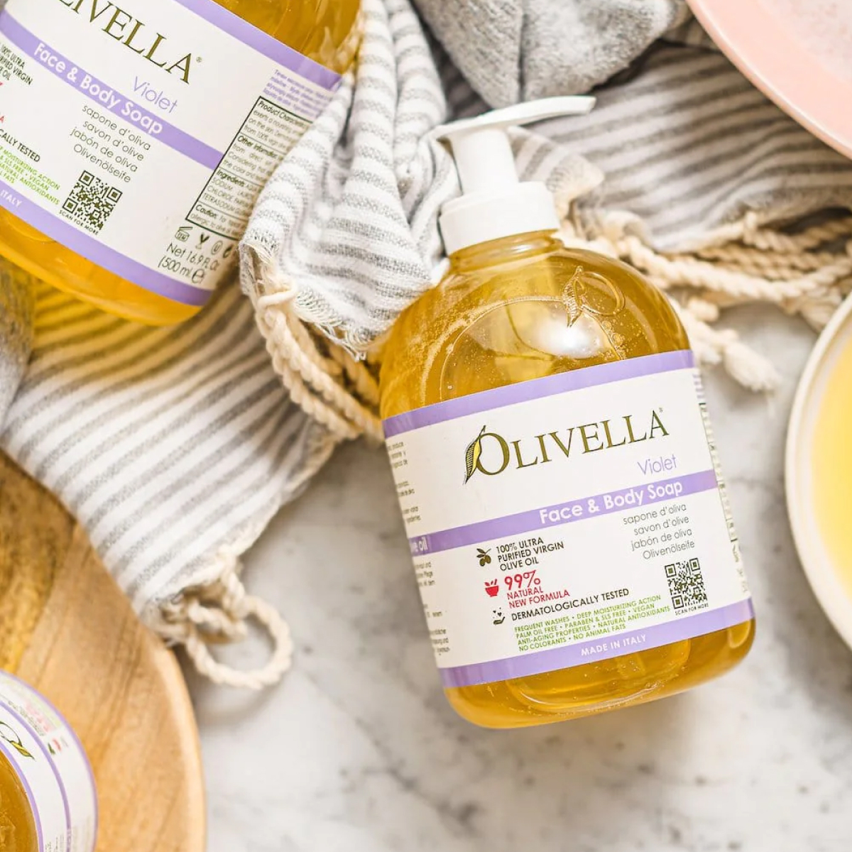 Жидкое мыло для лица и тела Olivella Фиалка на основе оливкового масла, 500 мл - фото 4