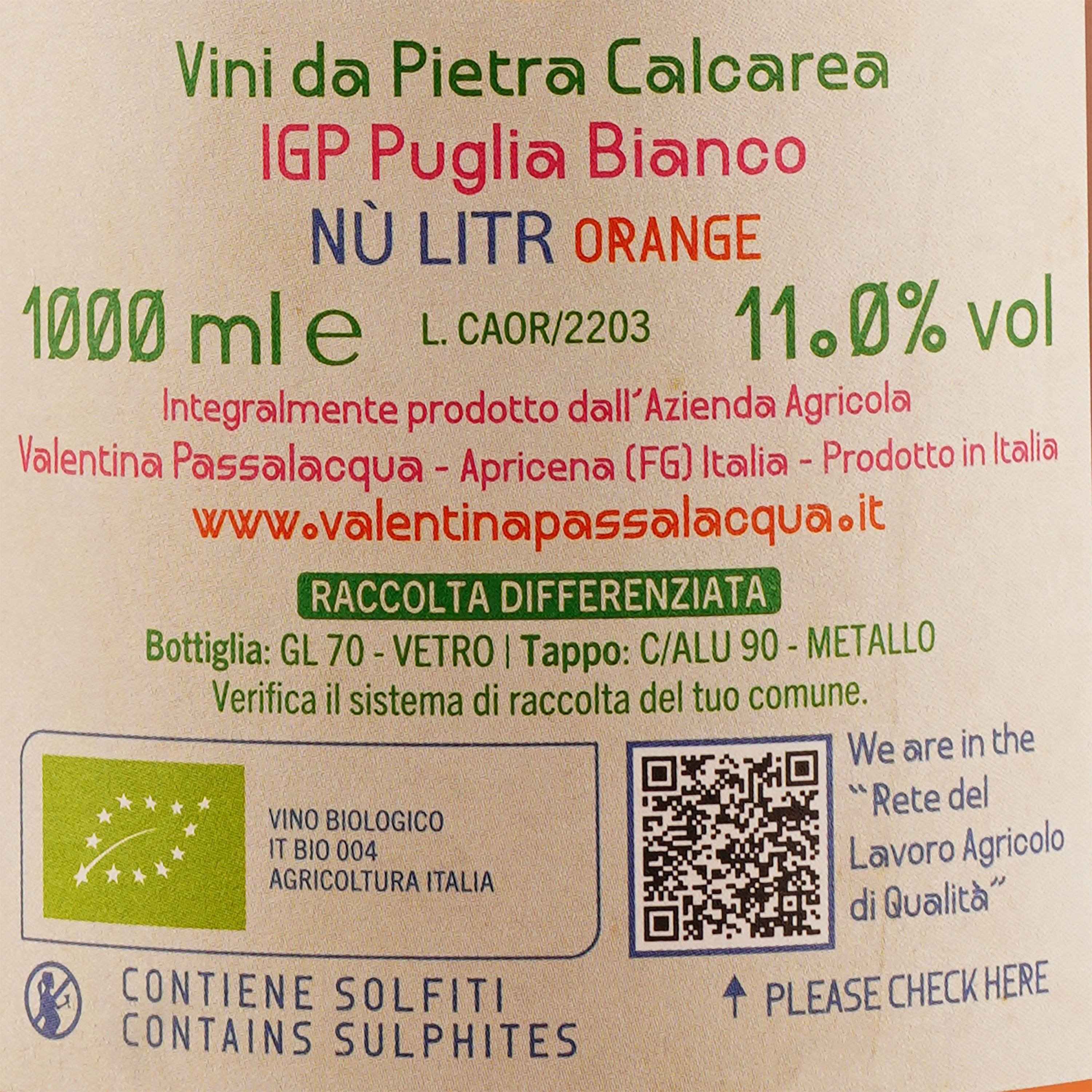 Вино Calcarius Orange Puglia помаранчеве сухе 1 л - фото 3