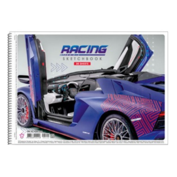 Альбом для рисования Star Фиолетовый автомобиль, для мальчиков, 30 листов (PB-SC-030-440) - фото 1