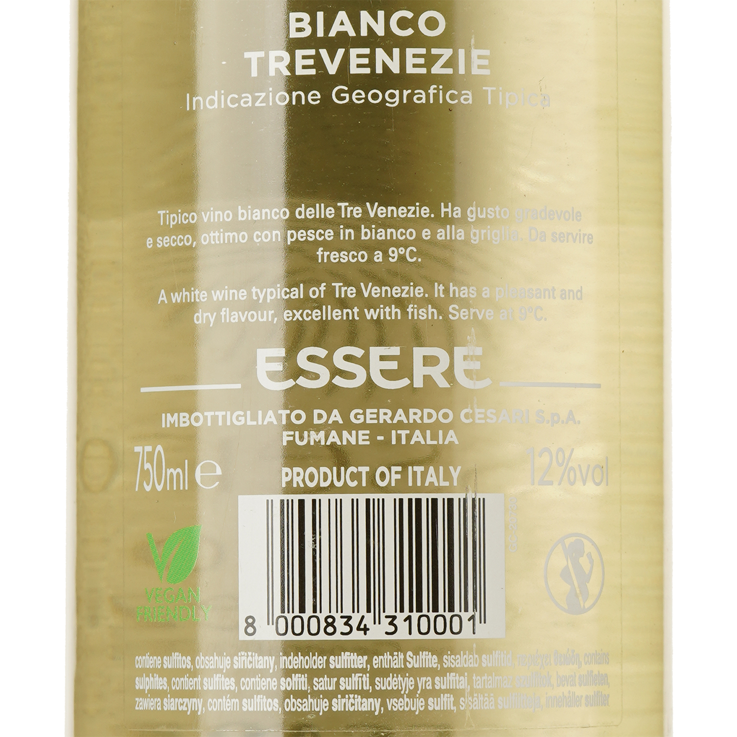 Вино Cesari Bianco Trevenezie IGT Essere белое сухое 11.5% 0.75 л - фото 3