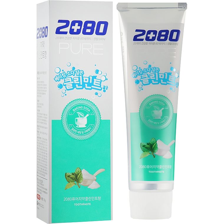 Зубна паста натуральна 2080 Aekyung Pure Baking Soda Mint Blast З харчовою содою та м'ятою 120 мл - фото 1