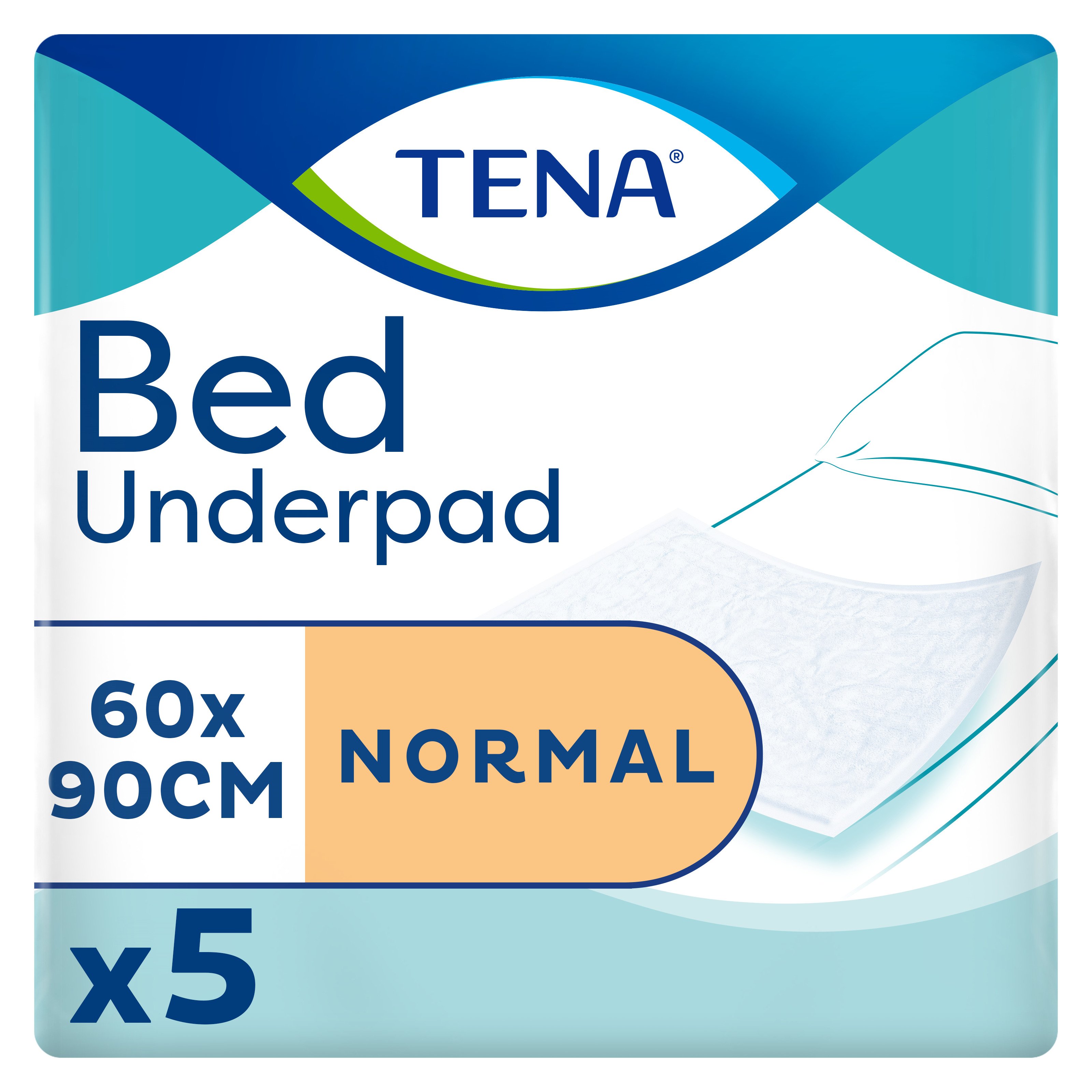 Одноразовые пеленки Tena Bed Normal, 90x60 см, 5 шт. - фото 1