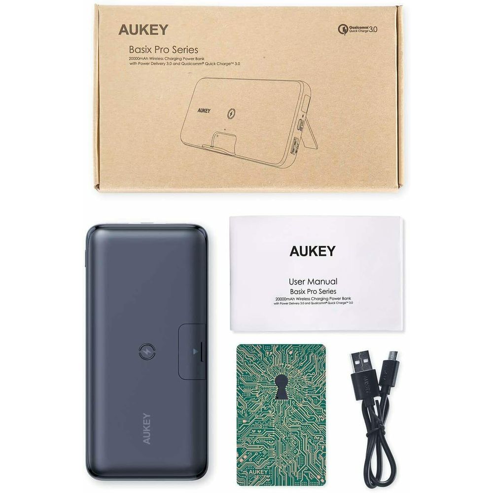 Повербанк Aukey PBWL03 20000 mAh Wireless Qi PD/QC 3.0 (117300) - фото 5