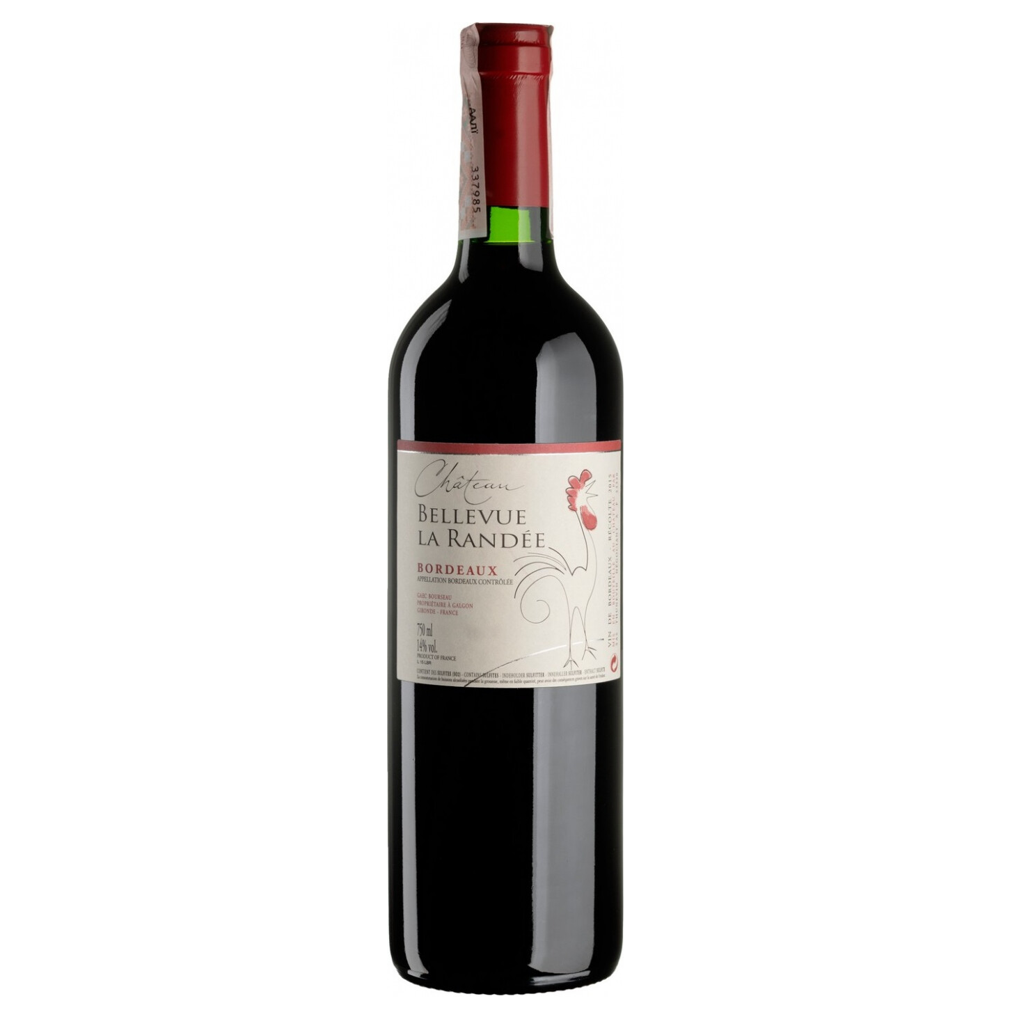 Вино Chateau Bellevue La Randee Bordeaux AOC, красное, сухое, 0,75 л - фото 1
