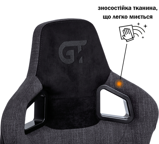 Геймерское кресло GT Racer черное с темно-серым (X-8005 Dark Gray/Black Suede) - фото 4