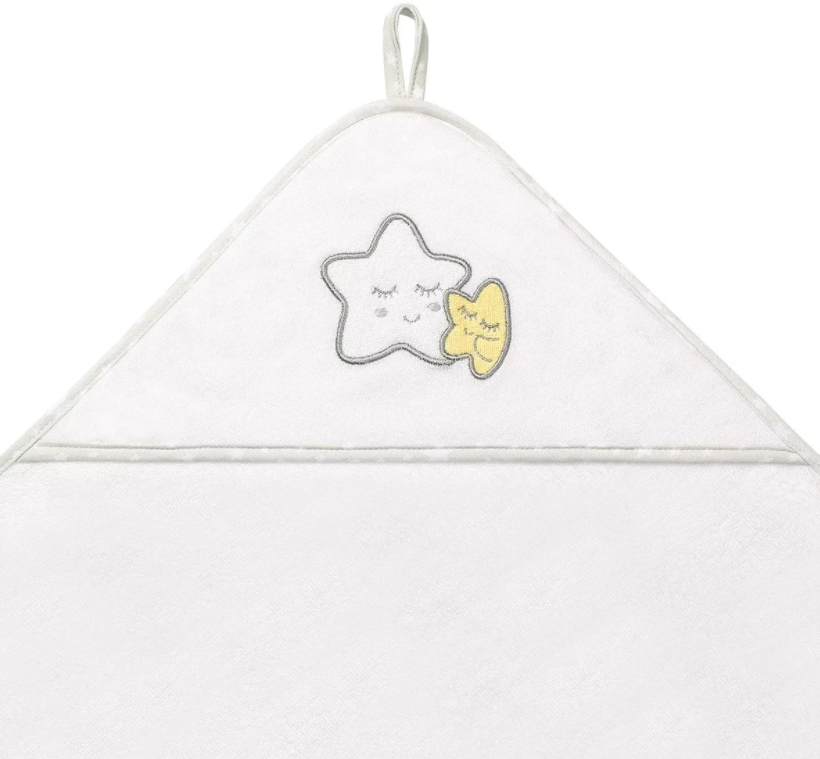 Полотенце с капюшоном BabyOno Звездочки, 100х100 см, белый (142/07) - фото 2