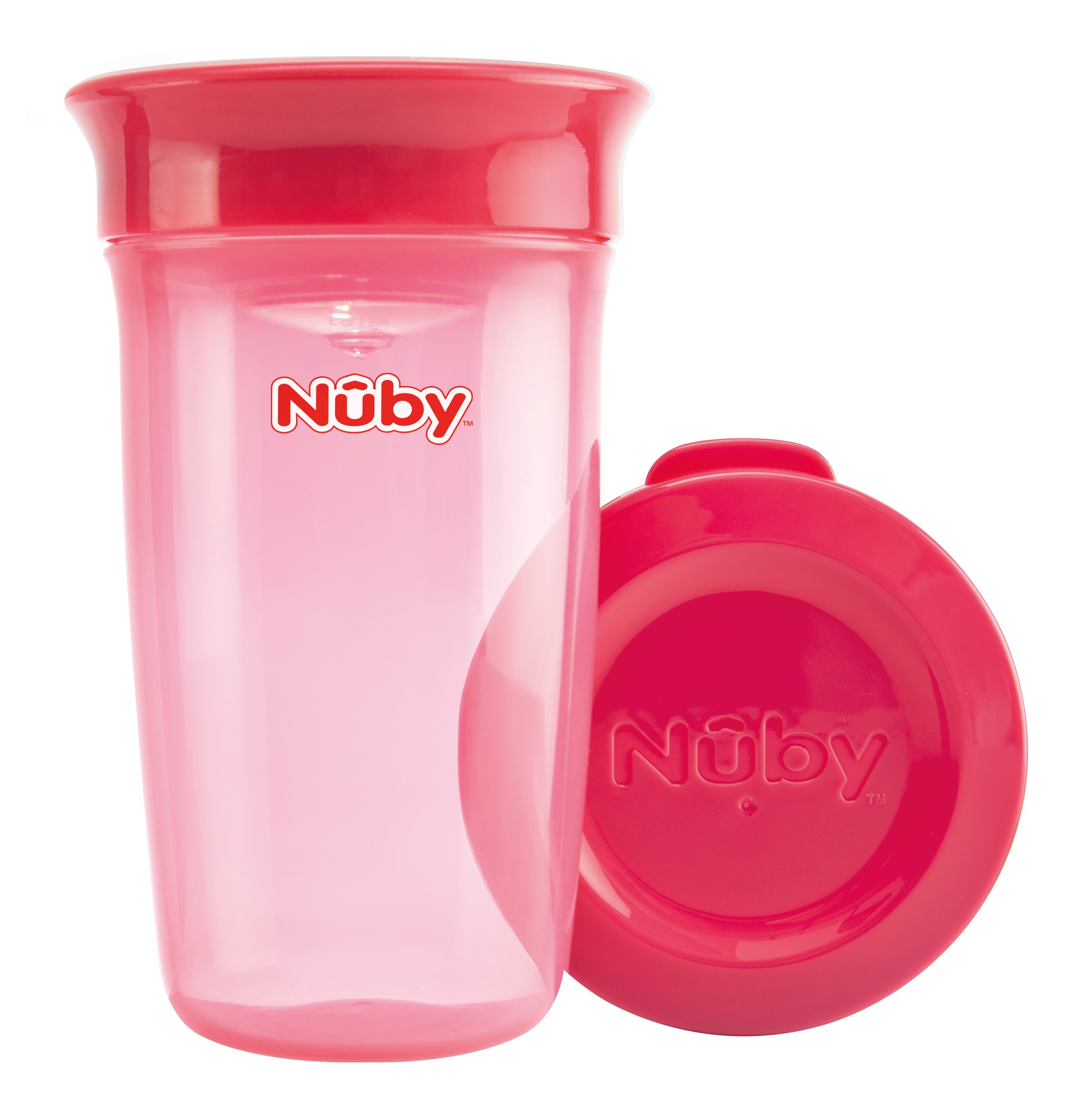 Чашка-непроливайка Nuby 360°, с крышечкой, 360 мл, розовый (NV0414003pnk) - фото 2