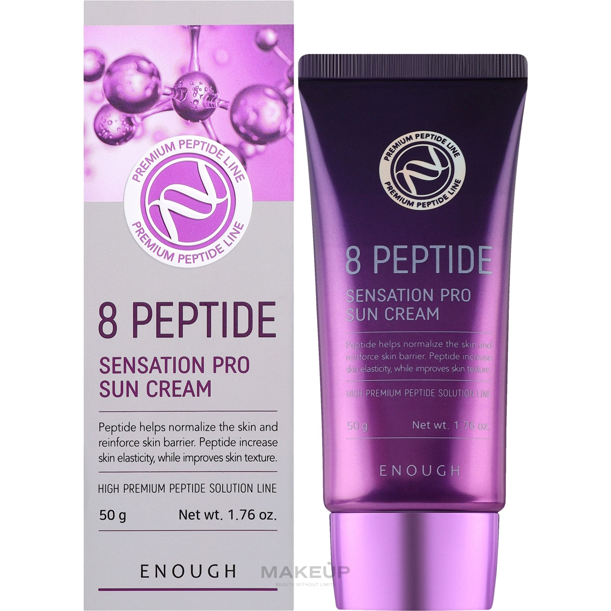 Солнцезащитный крем Enough 8 Peptide Sensation Pro Sun Cream с пептидами 50 мл - фото 1