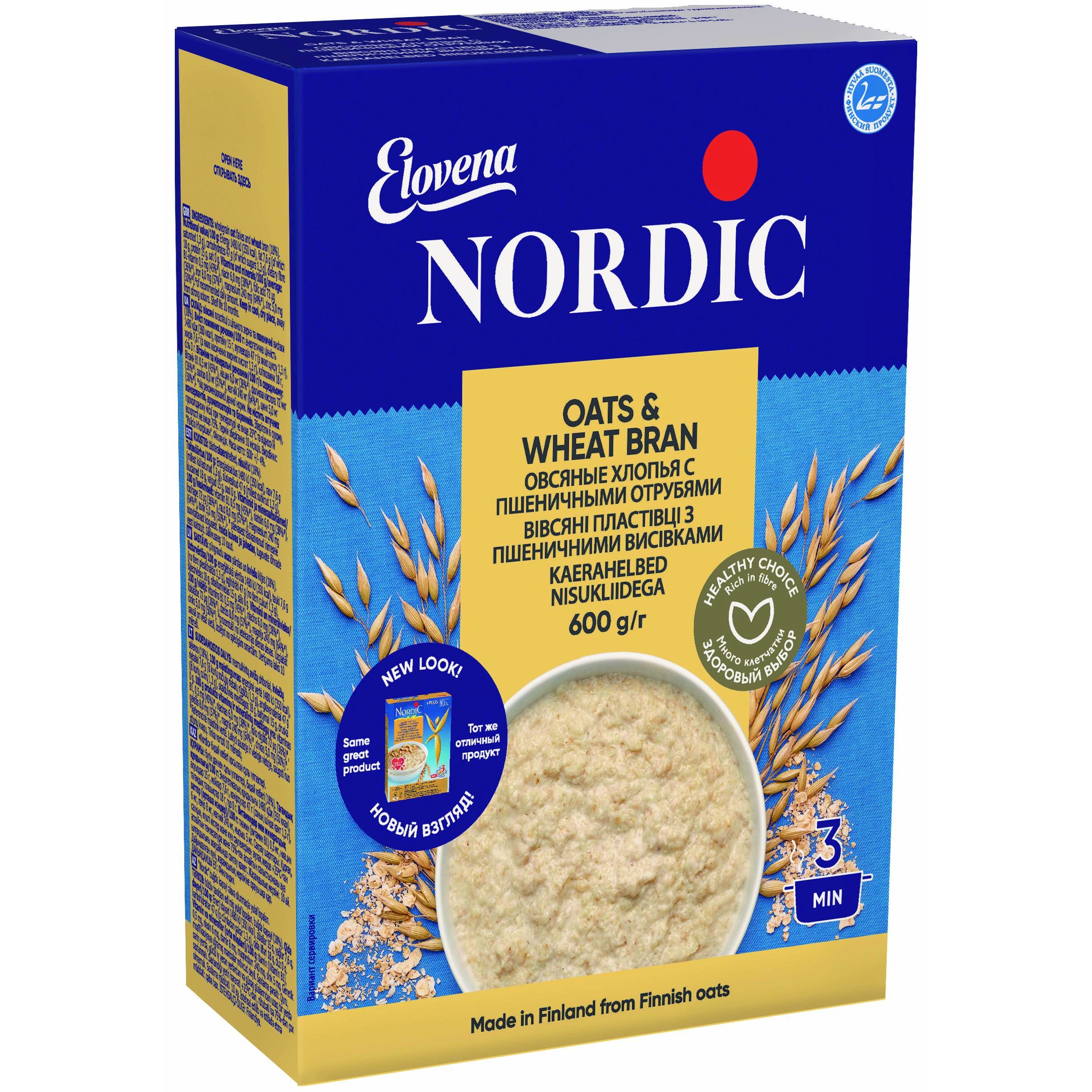 Пластівці Nordic Меліа з пшеничними висівками 600 г (1143) - фото 1