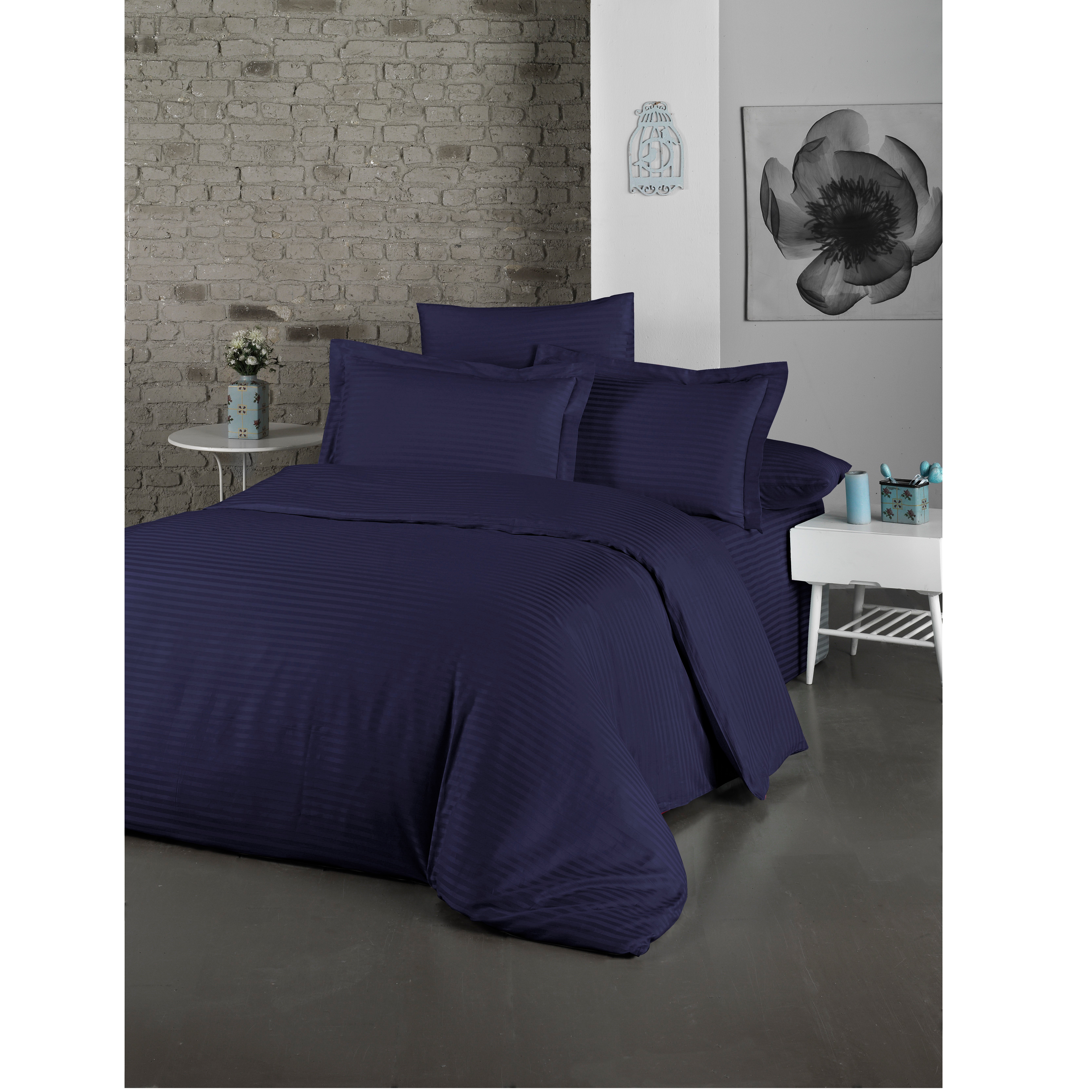 Комплект постельного белья LightHouse Exclusive Sateen Stripe Lux, сатин, евростандарт, 220x200 см, синий (2200000550200) - фото 1