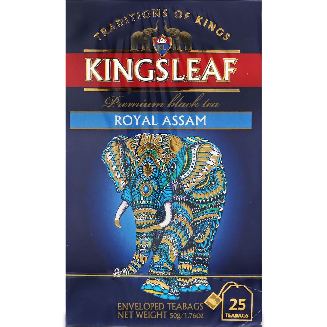 Чай чорний Kingsleaf Royal assam 50 г (25 шт. х 2 г) (843106) - фото 1