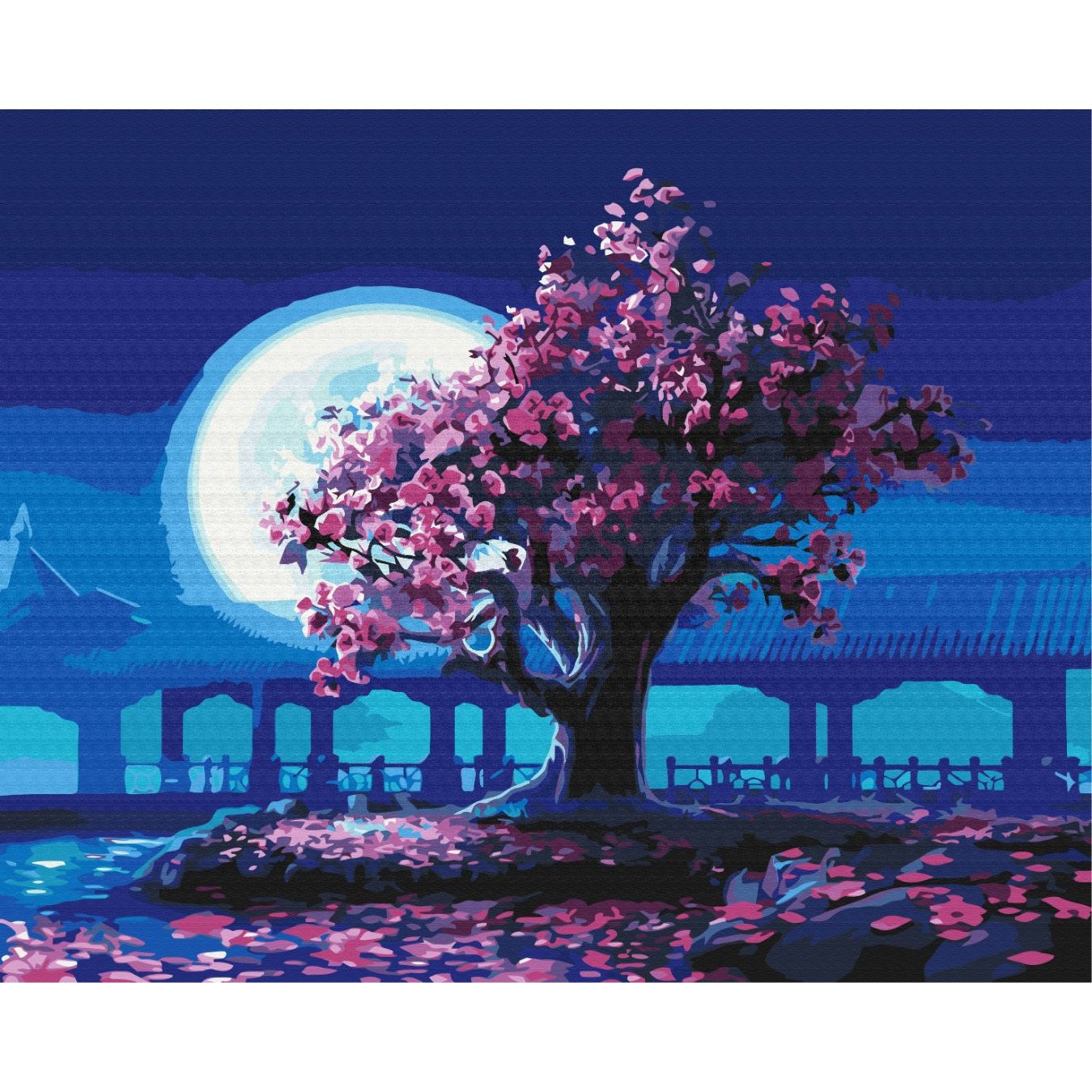 Картина по номерам Сакура в лунном свете Brushme 40x50 см разноцветная 000276984 - фото 1