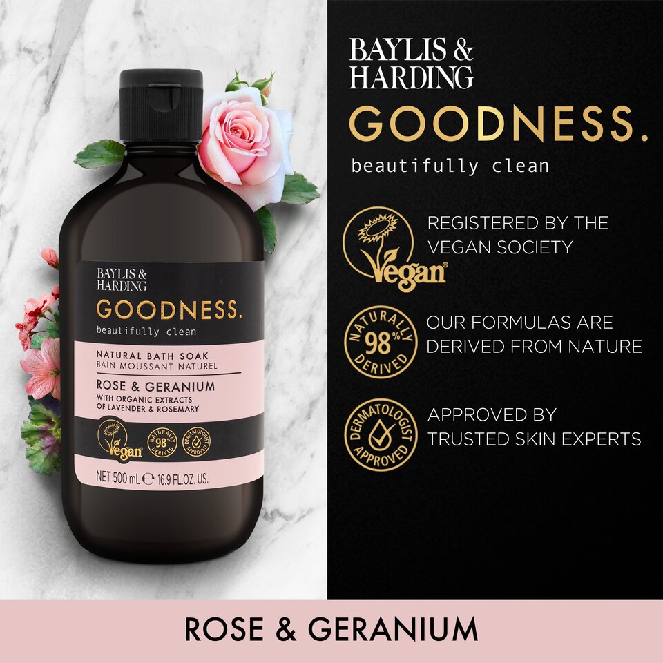 Пена для ванной Baylis & Harding Goodness Rose & Geranium 500 мл - фото 2