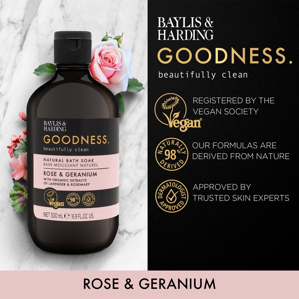 Піна для ванни Baylis & Harding Goodness Rose & Geranium 500 мл - фото 2