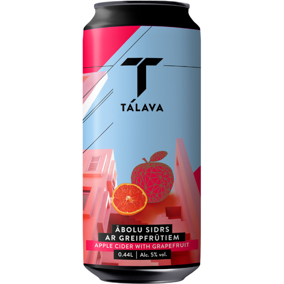 Сидр Talavas Sidrs Apple Cider Semisweet with Grapefruits яблоко-грейпфрут полусладкий 5% 0.44 л - фото 1