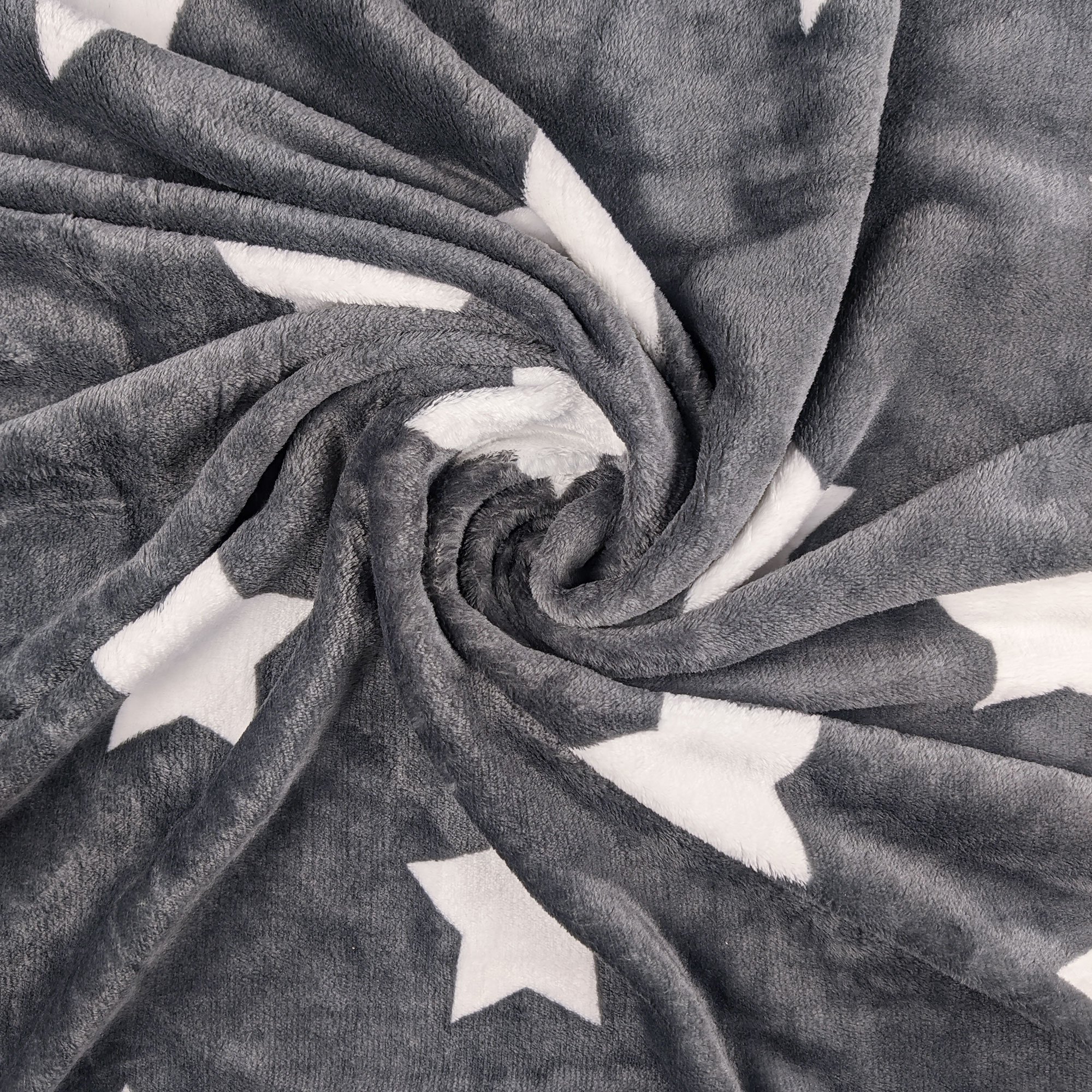 Плед флисовый Home line Фланель Звезды, 150х195 см, серый (164491) - фото 2