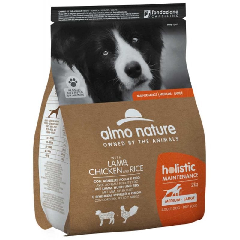 Сухой корм Almo Nature Holistic Dog для собак средних и больших пород, с ягненком, курицей и рисом, 2 кг (6921) - фото 1