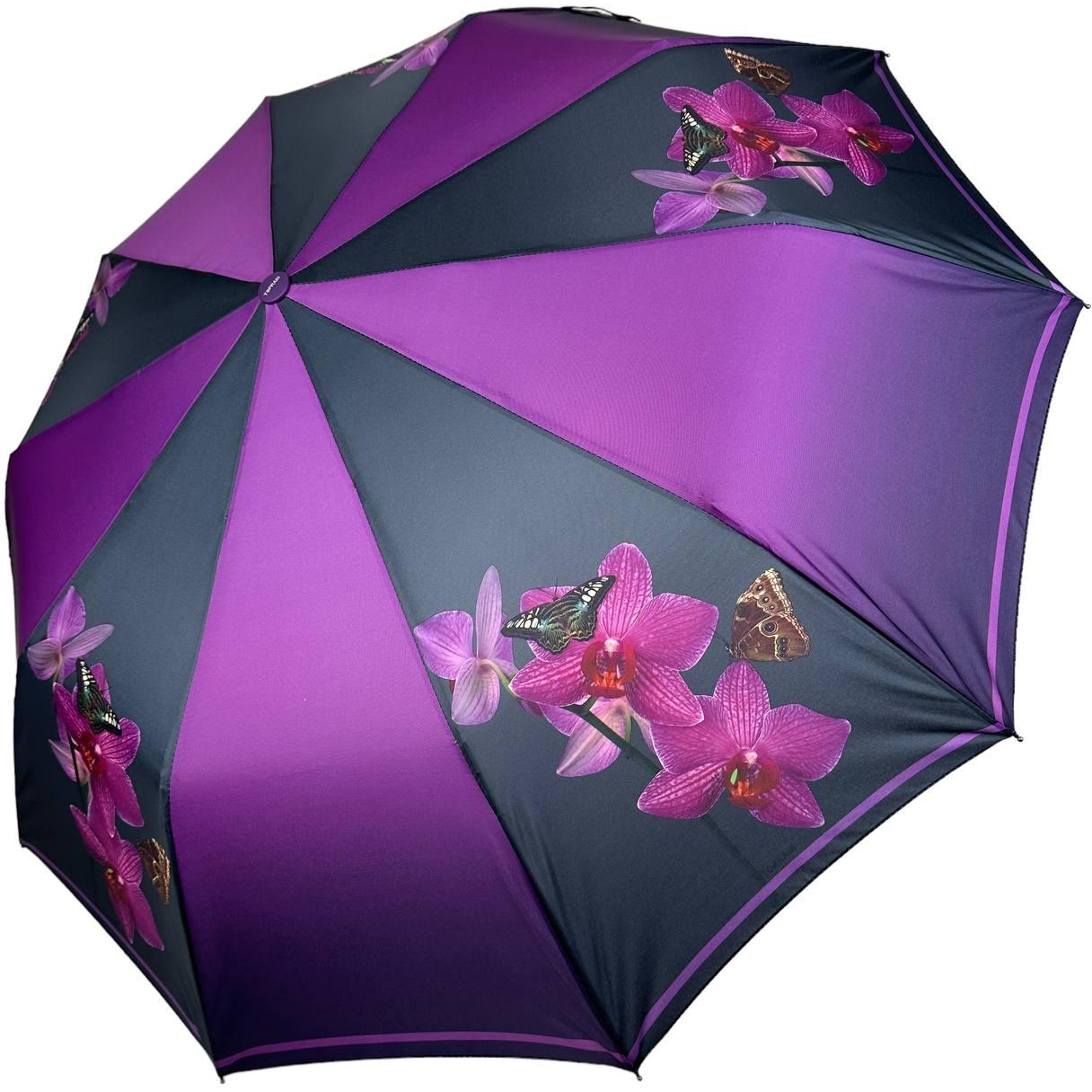 Жіноча складана парасолька напівавтомат Toprain 99 см фіолетова - фото 1