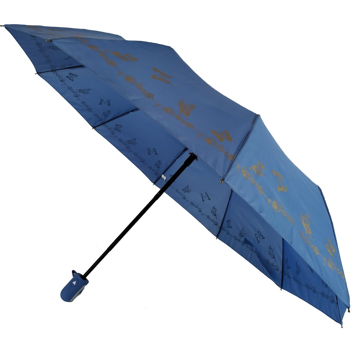 Жіноча складана парасолька напівавтомат Bellissimo 99 см синя - фото 1