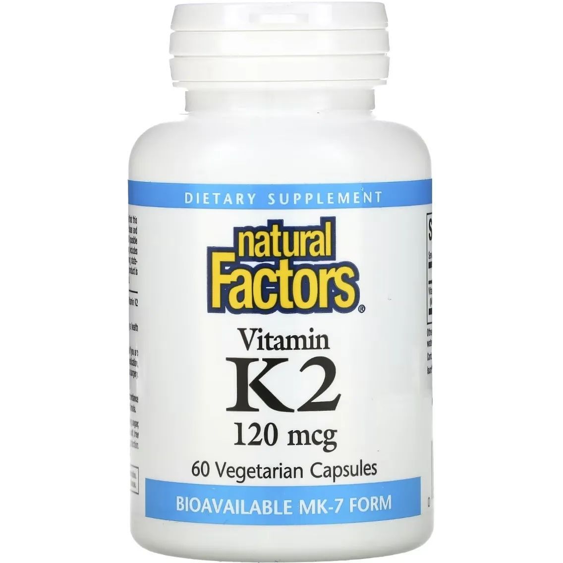 Витамин К2 Natural Factors Vitamin K2, 120 мкг 60 вегетарианских капсул - фото 1