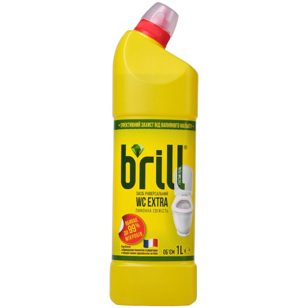 Засіб проти вапняного нальоту Brill WC Extra Лимонна свіжість на основі хлору 1 л - фото 1