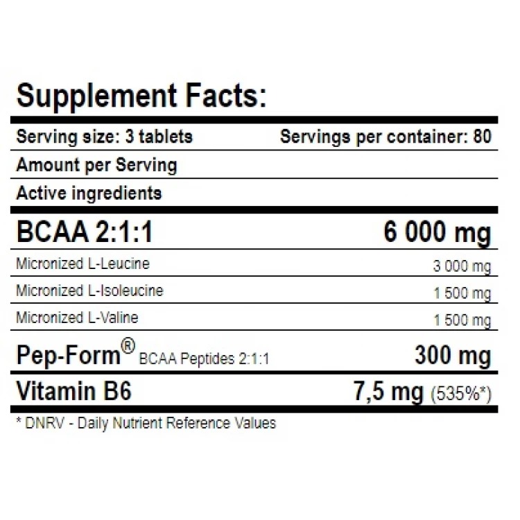 Амінокислоти Amix MuscleCore BCAA with PepForm 240 таблеток - фото 2