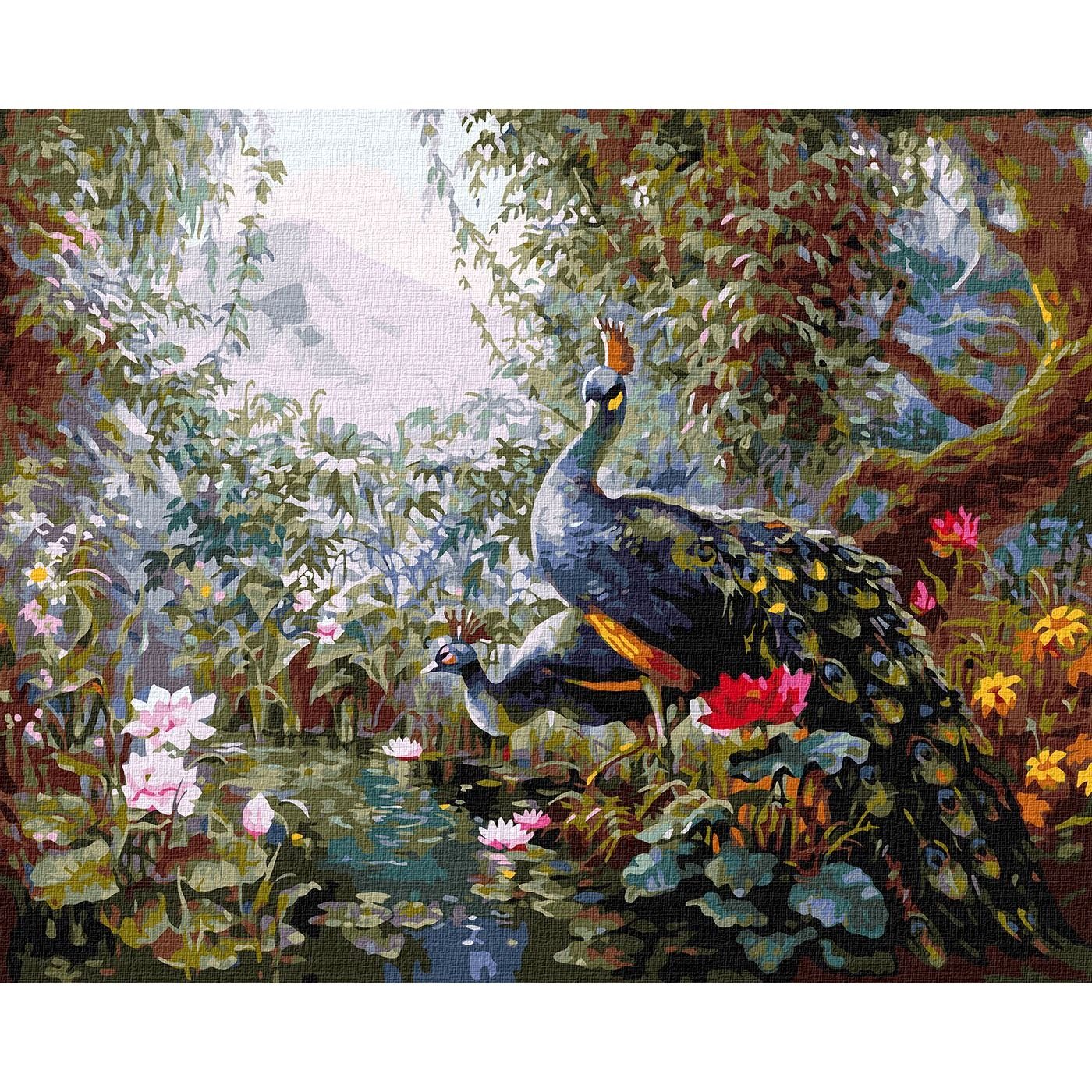 Набор для росписи по номерам Ідейка Сказочные павы, 40х50 см (KHO4375) - фото 1