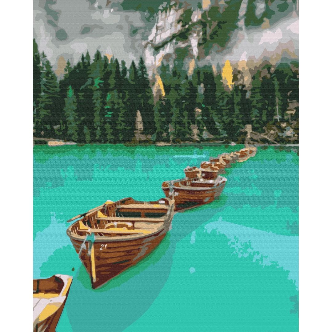 Картина по номерам Лодки в цепочке Brushme 40х50 см разноцветная 000152012 - фото 1
