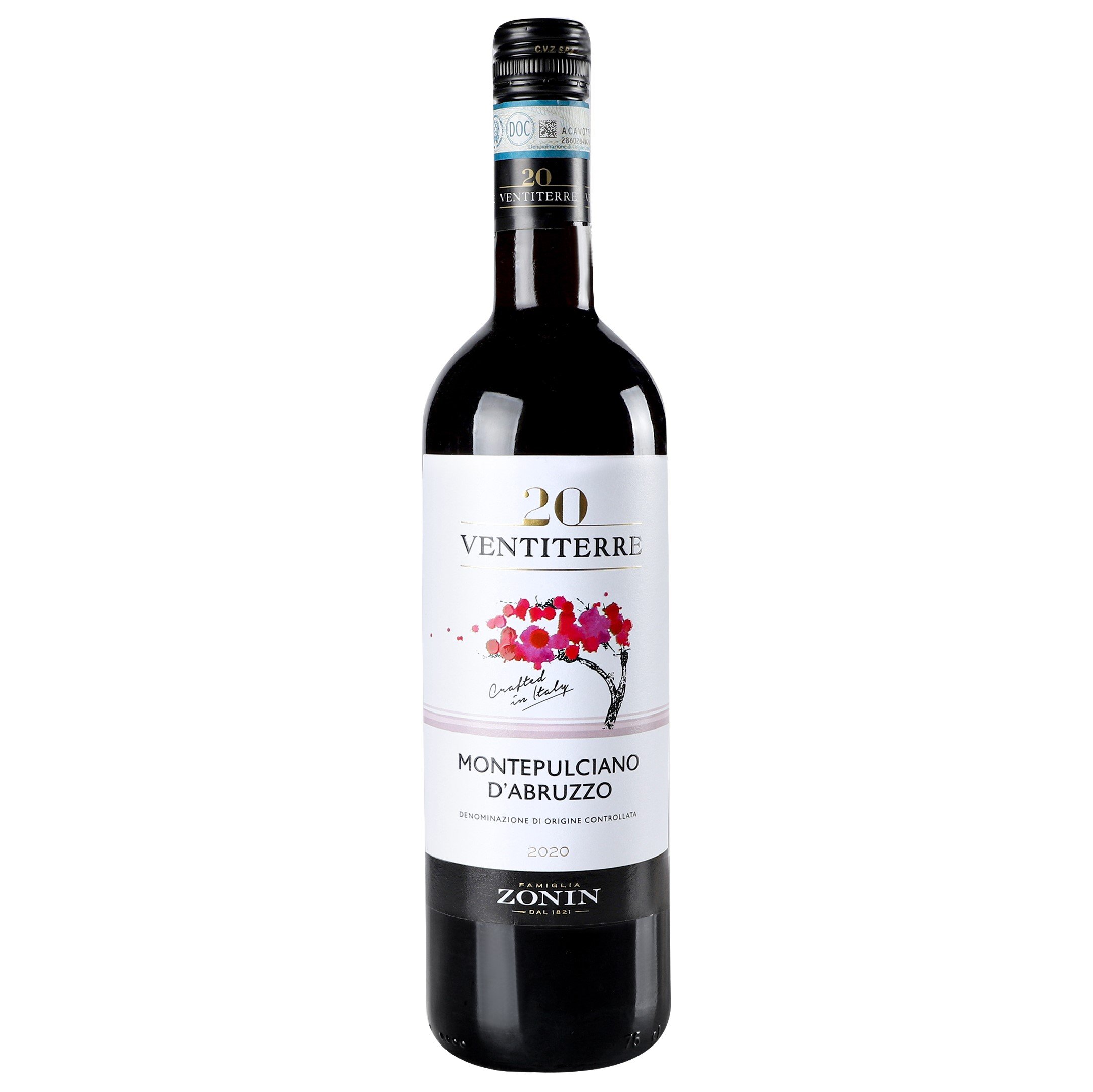 Вино Zonin Montepulciano d'Abruzzo DOC, червоне, сухе, 13%, 0,75 л - фото 1