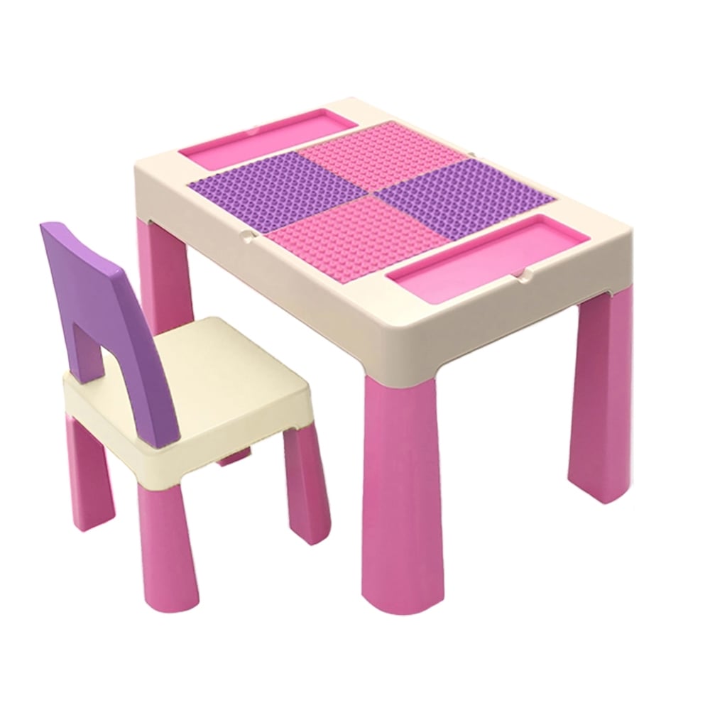 Детский функциональный столик и стульчик Poppet 5в1, розовый (PP-002P) - фото 1